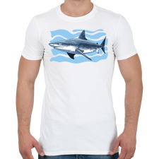 PRINTFASHION Cápa - Férfi póló - Fehér férfi póló