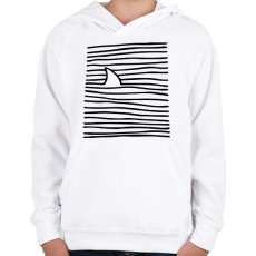 PRINTFASHION Cápa közeleg - Gyerek kapucnis pulóver - Fehér