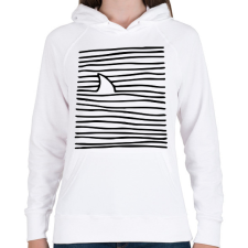 PRINTFASHION Cápa közeleg - Női kapucnis pulóver - Fehér női pulóver, kardigán