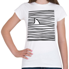 PRINTFASHION Cápa közeleg - Női póló - Fehér női póló