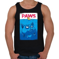 PRINTFASHION Cápa macska - Férfi atléta - Fekete