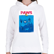 PRINTFASHION Cápa macska - Női kapucnis pulóver - Fehér női pulóver, kardigán