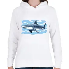 PRINTFASHION Cápa - Női kapucnis pulóver - Fehér női pulóver, kardigán