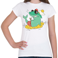 PRINTFASHION Cápa - Női póló - Fehér női póló
