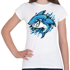 PRINTFASHION Cápa - Női póló - Fehér női póló