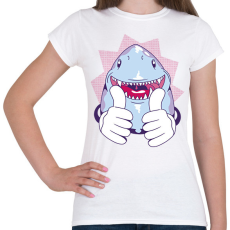 PRINTFASHION Cápa - Női póló - Fehér