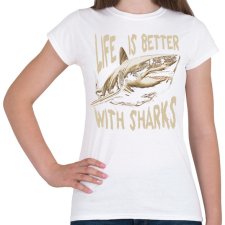 PRINTFASHION Cápa - Női póló - Fehér női póló