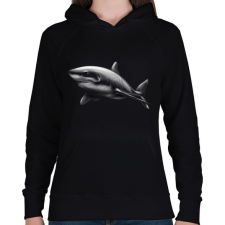 PRINTFASHION Cápa portre - Női kapucnis pulóver - Fekete női pulóver, kardigán