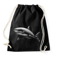 PRINTFASHION Cápa portre - Sportzsák, Tornazsák - Fekete tornazsák