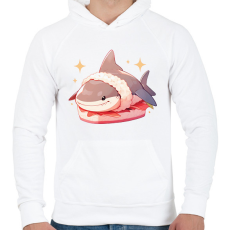 PRINTFASHION Cápa sushi - Férfi kapucnis pulóver - Fehér