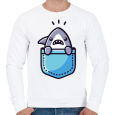 PRINTFASHION Cápa zsebminta - Férfi pulóver - Fehér