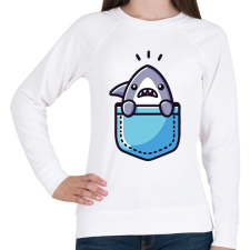 PRINTFASHION Cápa zsebminta - Női pulóver - Fehér női pulóver, kardigán
