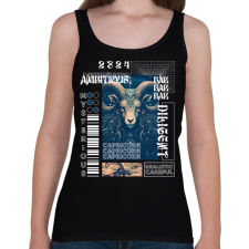 PRINTFASHION Capicorn - Streetwear style - Női atléta - Fekete női trikó