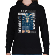 PRINTFASHION Capicorn - Streetwear style - Női kapucnis pulóver - Fekete