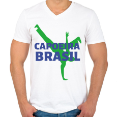 PRINTFASHION CAPOEIRA BRASIL - Férfi V-nyakú póló - Fehér