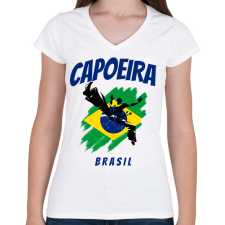 PRINTFASHION CAPOEIRA BRASIL - Női V-nyakú póló - Fehér női póló