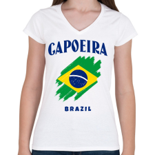 PRINTFASHION CAPOEIRA BRAZIL - Női V-nyakú póló - Fehér női póló