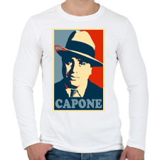PRINTFASHION Capone - Férfi hosszú ujjú póló - Fehér férfi póló