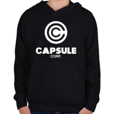 PRINTFASHION Capsule Corp - Gyerek kapucnis pulóver - Fekete gyerek pulóver, kardigán