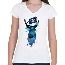 PRINTFASHION Captain Hook - Női V-nyakú póló - Fehér női póló