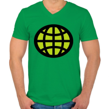 PRINTFASHION captain planet - Férfi V-nyakú póló - Zöld férfi póló