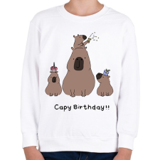 PRINTFASHION Capy birthday - Gyerek pulóver - Fehér gyerek pulóver, kardigán