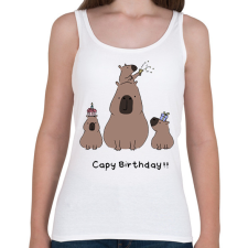 PRINTFASHION Capy birthday - Női atléta - Fehér női trikó