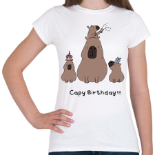 PRINTFASHION Capy birthday - Női póló - Fehér női póló