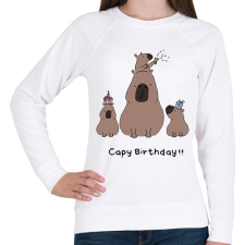 PRINTFASHION Capy birthday - Női pulóver - Fehér női pulóver, kardigán