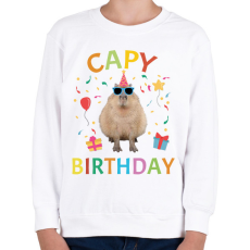 PRINTFASHION Capy Birthday party - Gyerek pulóver - Fehér
