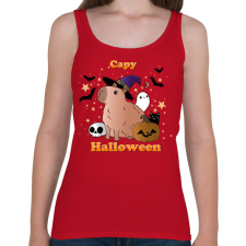 PRINTFASHION Capy Halloween - Női atléta - Cseresznyepiros női trikó