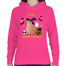 PRINTFASHION Capy Halloween - Női kapucnis pulóver - Fukszia női pulóver, kardigán