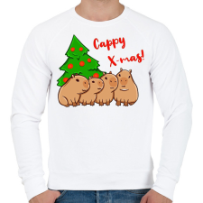 PRINTFASHION Capy xmas - Férfi pulóver - Fehér férfi pulóver, kardigán