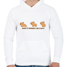 PRINTFASHION Capybara 02 - Férfi kapucnis pulóver - Fehér férfi pulóver, kardigán