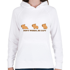 PRINTFASHION Capybara 02 - Női kapucnis pulóver - Fehér