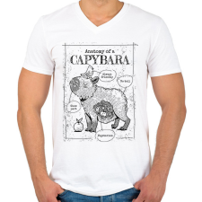 PRINTFASHION Capybara anatómia - Férfi V-nyakú póló - Fehér férfi póló