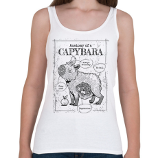 PRINTFASHION Capybara anatómia - Női atléta - Fehér