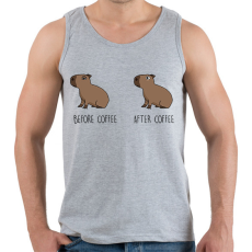 PRINTFASHION Capybara - Before coffee after coffee - Férfi atléta - Sport szürke