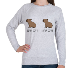 PRINTFASHION Capybara - Before coffee after coffee - Női pulóver - Sport szürke