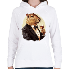 PRINTFASHION Capybara borral - Női kapucnis pulóver - Fehér női pulóver, kardigán