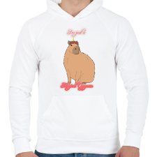 PRINTFASHION Capybara - Capycorn #2 - Férfi kapucnis pulóver - Fehér férfi pulóver, kardigán