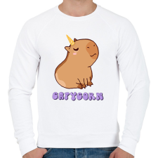PRINTFASHION Capybara - Capycorn - Férfi pulóver - Fehér férfi pulóver, kardigán