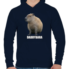 PRINTFASHION Capybara család - Daddybara - Férfi kapucnis pulóver - Sötétkék