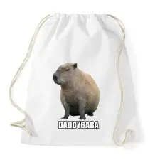 PRINTFASHION Capybara család - Daddybara - Sportzsák, Tornazsák - Fehér tornazsák