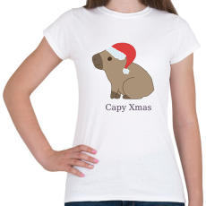 PRINTFASHION capybara család - mikulás - Női póló - Fehér