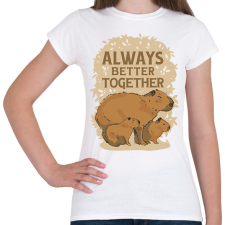 PRINTFASHION Capybara család - Női póló - Fehér női póló