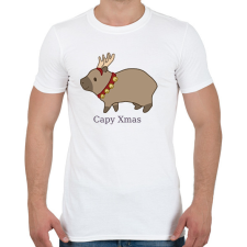 PRINTFASHION capybara család - rénszarvas - Férfi póló - Fehér férfi póló