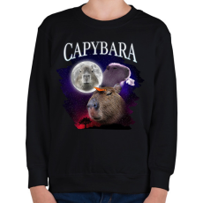 PRINTFASHION Capybara éj - Gyerek pulóver - Fekete