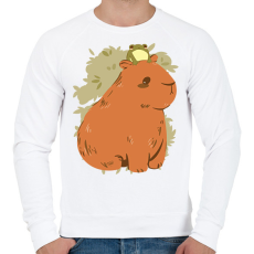 PRINTFASHION Capybara és béka - Férfi pulóver - Fehér