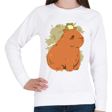 PRINTFASHION Capybara és béka - Női pulóver - Fehér